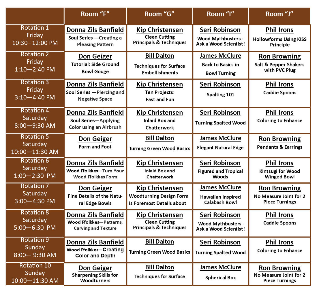 Demonstrator Rotation Schedule 2025